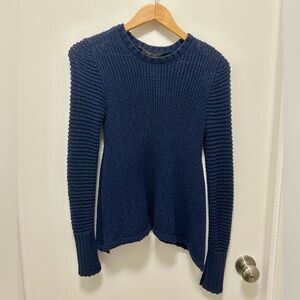 BCBGMAXAZRIA open knit blue sweater